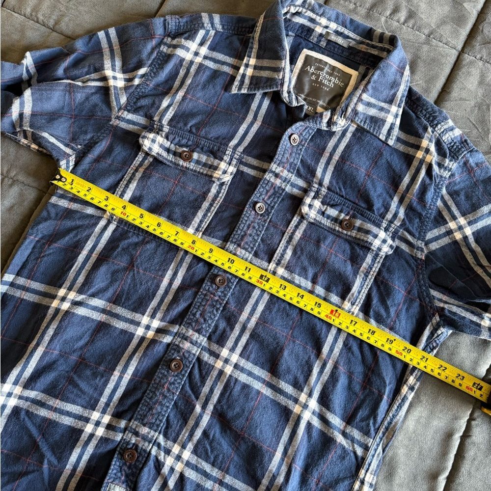 Abercrombie & Fitch Plaid Flannel Button-Up Shirt Heavy and Thick Y2K - Picture 6 of 8